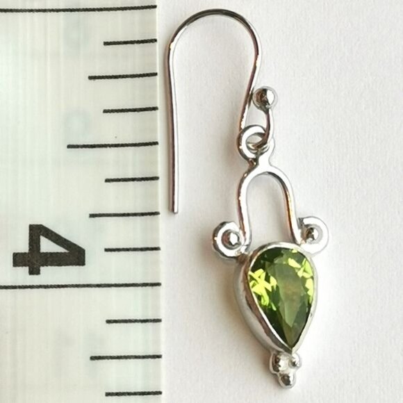 PERIDOT drop dangle earrings in Sterling Silver   🆕 - Picture 2 of 5